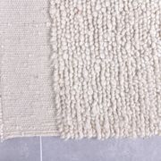 2x10 %100 Wool White Moroccan Runner Rug, 68x303Cm