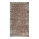Vintage Handmade Turkish Red Wool Accent Rug with Floral Design for Home and Office Decor