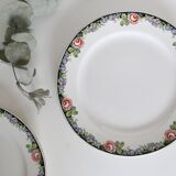 Set of 4 dessert plates Digoin Sarreguemines, vintage French, authentic, rare