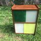 Vintage 60s storage display case with sliding windows
