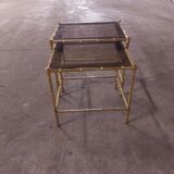 2 brass nest of tables, maison jansen