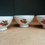 3 vintage faceted bowls
