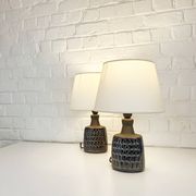 Paire de petites lampes en grès bleu Søholm par Einar Johansen Danemark