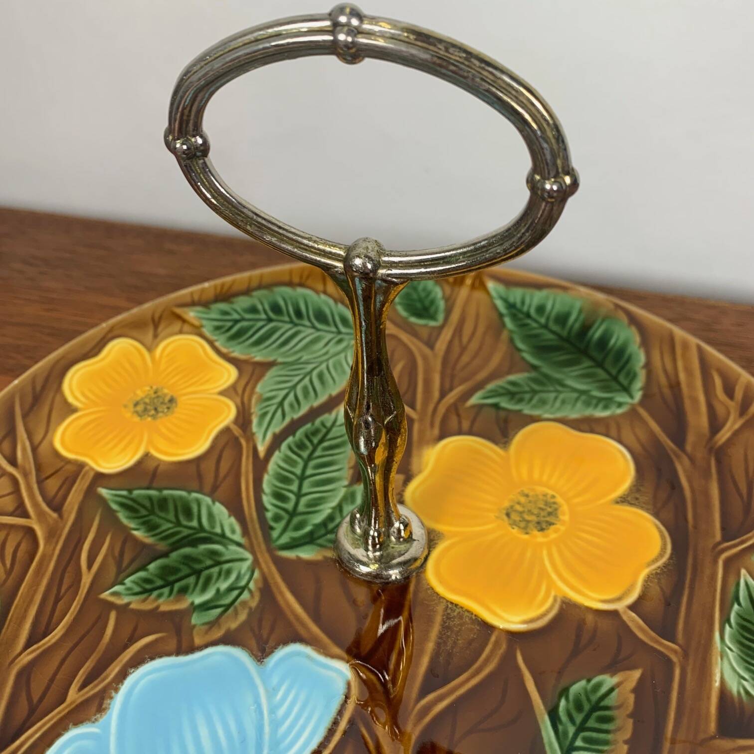 Barbotine Serving Tray, Sarreguemines, 1950