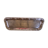 Rectangular metal top in chiseled silver color and vintage grape pattern