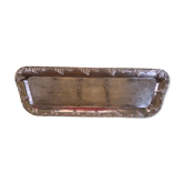Rectangular metal top in chiseled silver color and vintage grape pattern