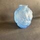 Large Art Deco round vase in frosted blue glass - 1930