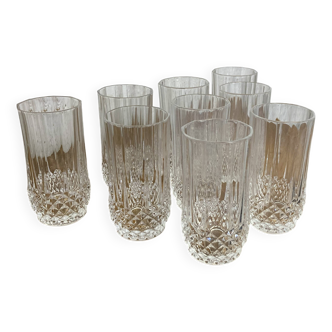 Set of 9 crystal glasses