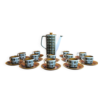 Boch la louvière – delta noix coffee service 1966 – vintage 25 pieces