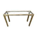 Bamboo-style Console Table Brass 1970