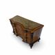 serpentine commode in antique walnut