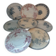 8 antique ironstone dinner plates