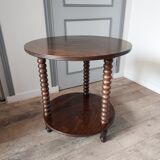 Turned wooden side table