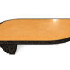 Vintage coffee table in elm burl and black lacquer, 1980s.
