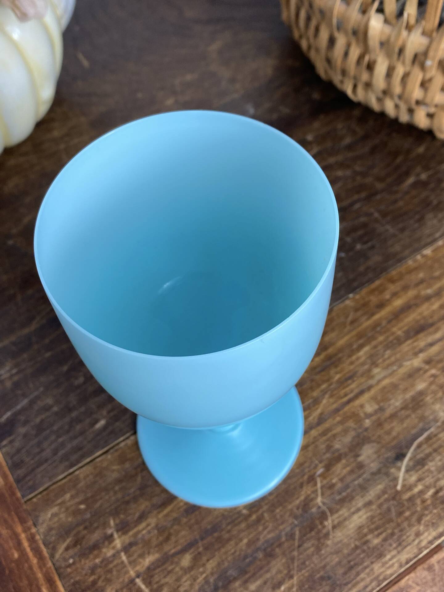 Blue opaline glass goblet from Portieux