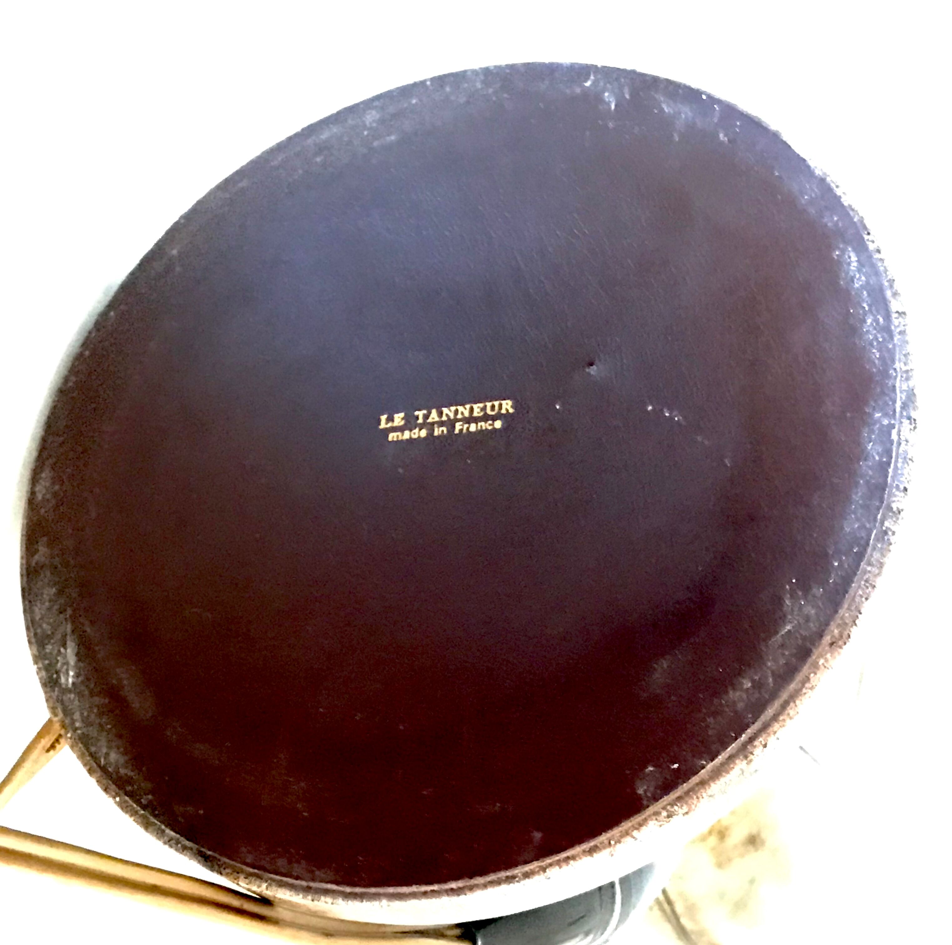 Vintage leather and brass lamp the Tanner