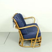 Ensemble rare de salon de rotin de milieu du siècle