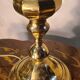 lampe laiton polie 1970 abat jour pate verre vianne 56x35 elec ok