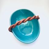 Vintage studio art pottery candy bowl by Alexandre De Wemmel, Belgium, 1950s.