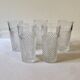 5 vintage glasses with a diamond point pattern