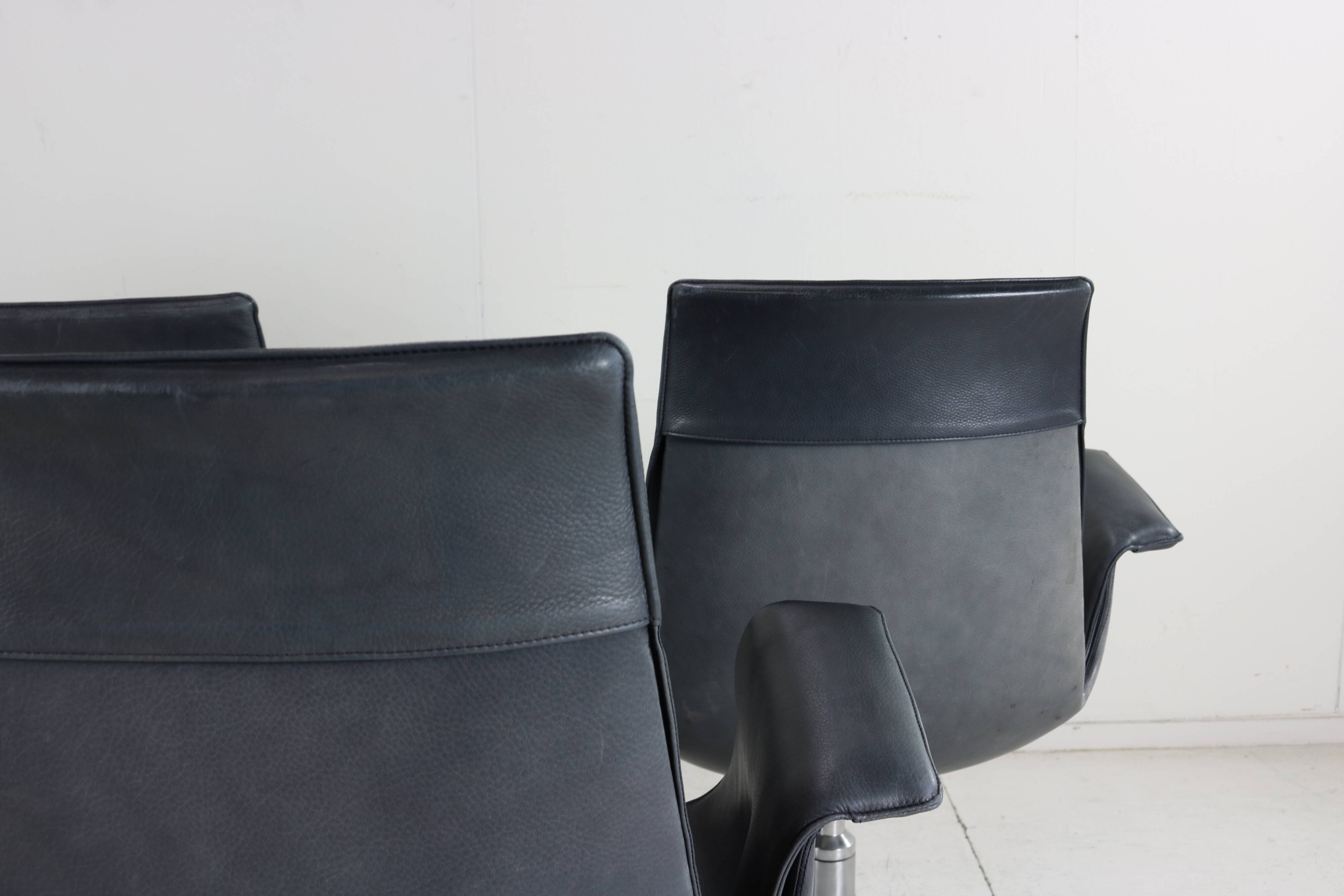 Set of six Preben Fabricius and Jørgen Kastholm conference / dining chairs