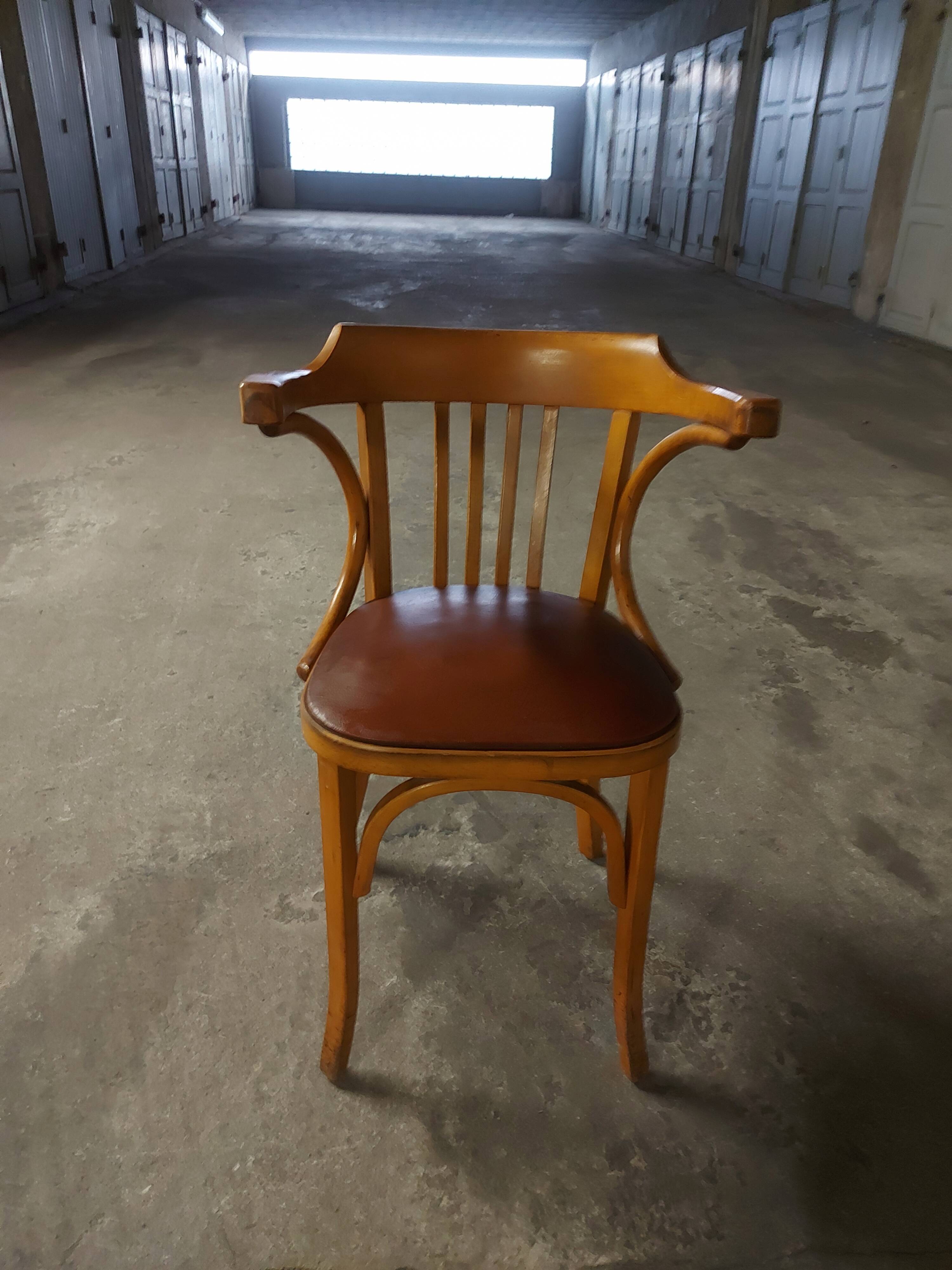 Fauteuil vintage en bois Baumann