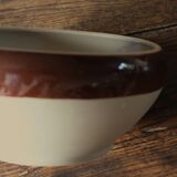 Vintage two-tone glazed stoneware salad bowl Digoin