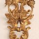 Louis XVI wall lamps Rocaille gilded carved wood antique mirror glass