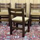 Suite de 4 chaises brutalistes en chêne des années 1950