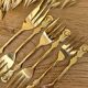 Golden metal forks