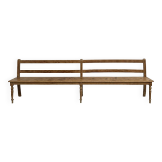Very large restored pine bench from the 1950s