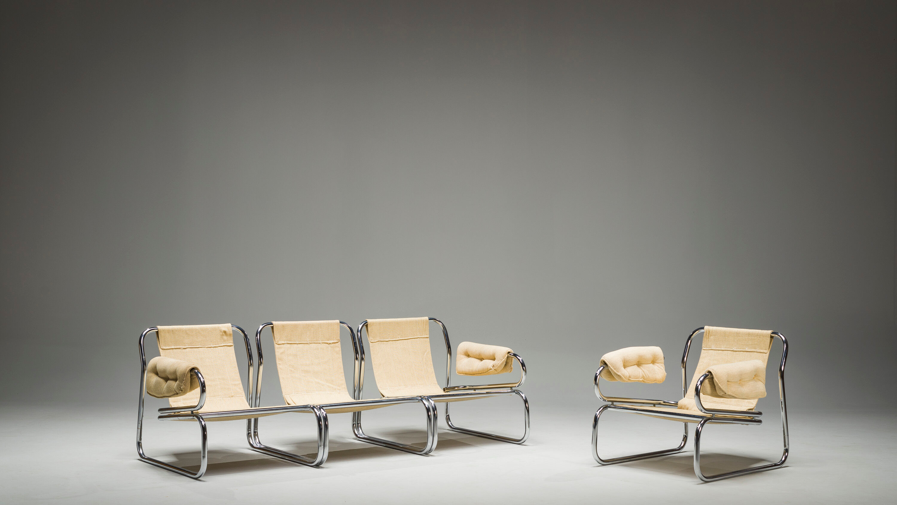 Three-Seater Borkum Sofa and Armchairs by Johan Bertil Häggström for Ikea, 1970s, Set of 2