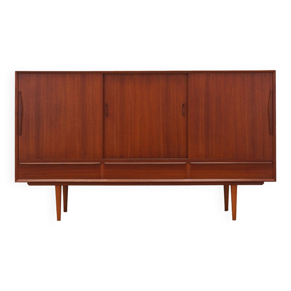 Buffet haut en teck, design danois, années 1960, production : Danemark