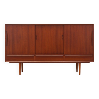 Buffet haut en teck, design danois, années 1960, production : Danemark