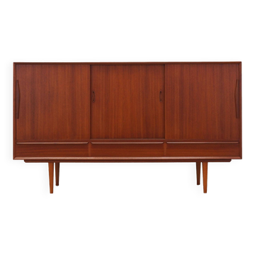 Buffet haut en teck, design danois, années 1960, production : Danemark