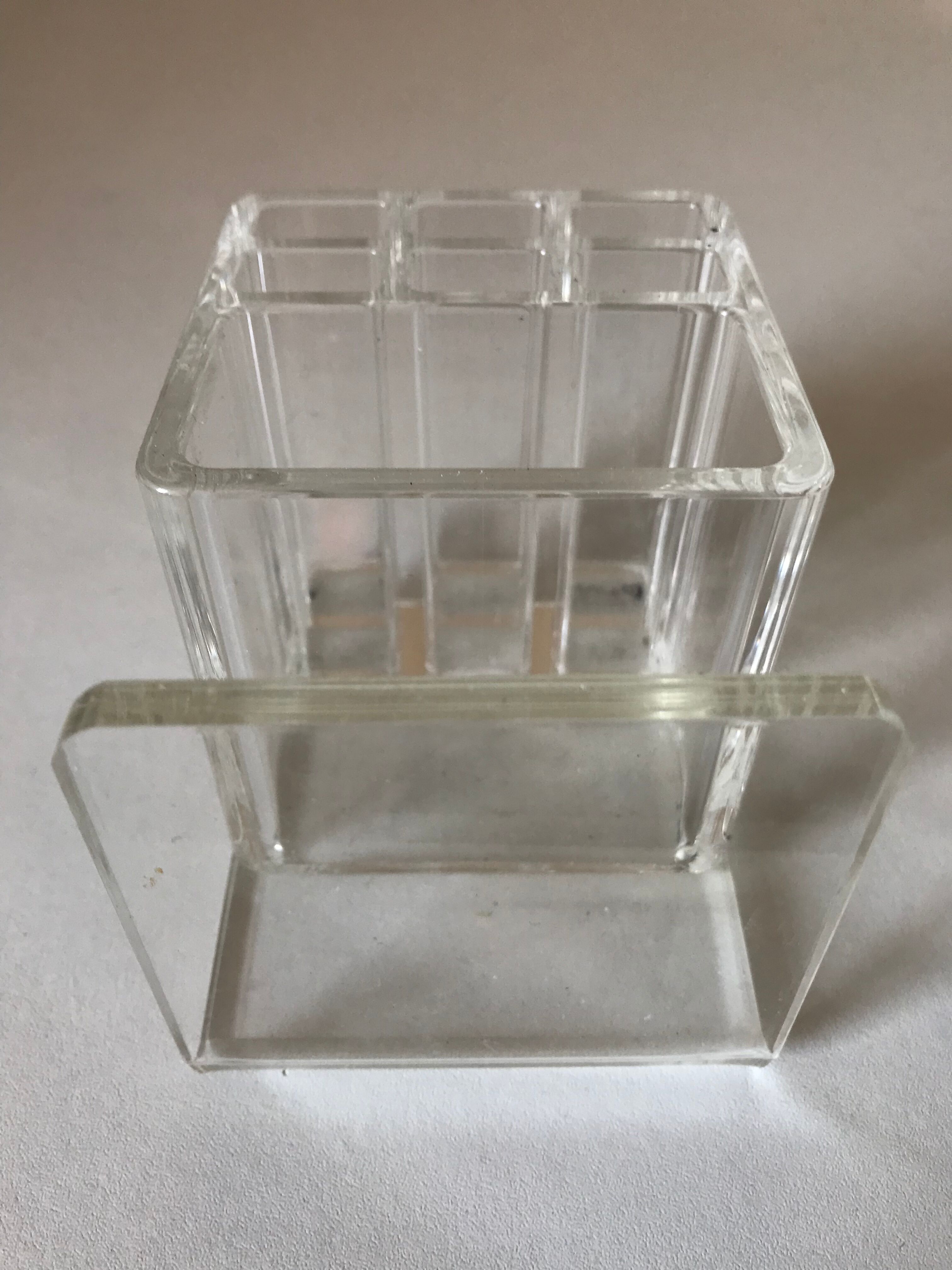 Vintage plexiglass pencil jar design 70 years