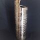 Cubist vase in gilded and ridged ceramic