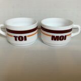 Pair of cups you and I Arcopal