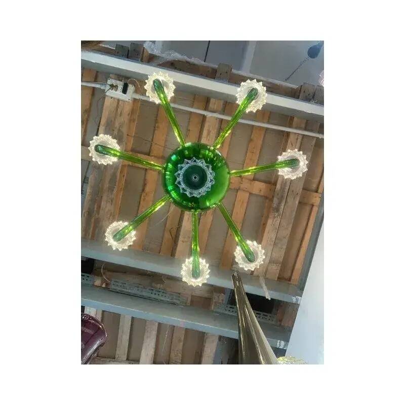 Green Murano Glass Chandelier with Trasparent Rostrato Boubeches from Simoe