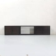 Enfilade 3 modules, bois d'iroko massif