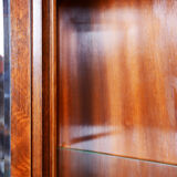 Restored art deco walnut display cabinet, revived original varnish, czechia, 1920s