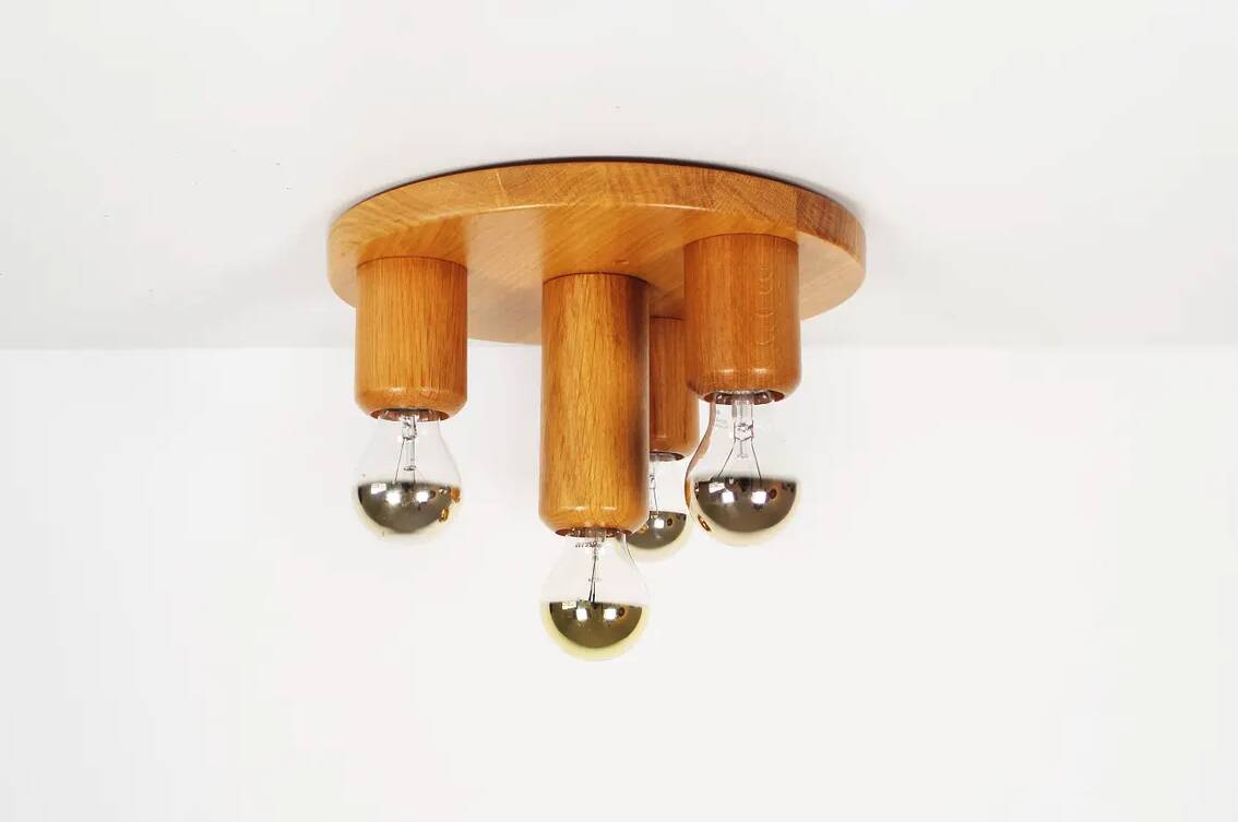 Vintage 1970's old stock 'Japandi' style ceiling light