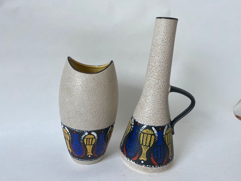Vase (x2) West Germany Fat Lava Dümler&Breiden 1960