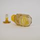 Bohemian glass carafe engraved amber colour