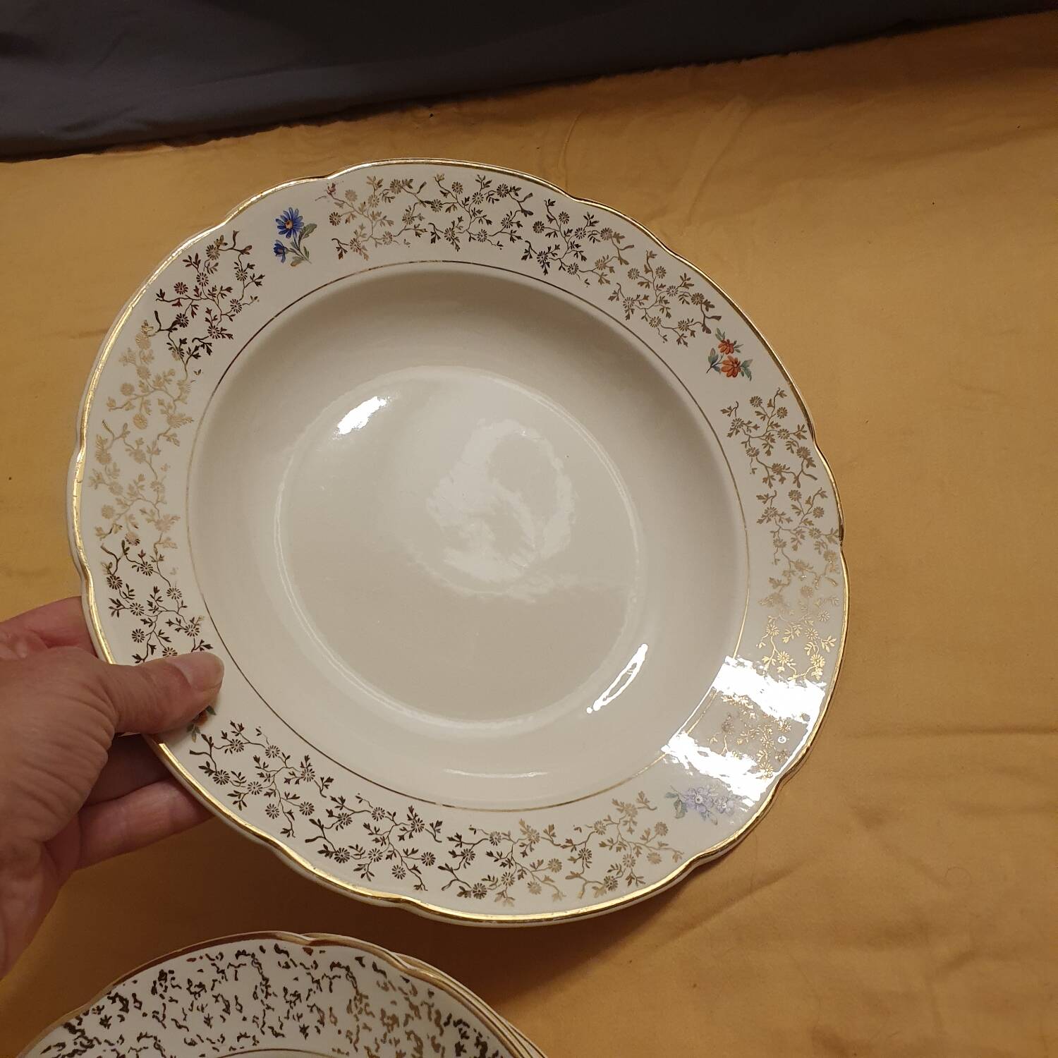 Old Villeroy and Boch gold coffee and dessert service, complete set