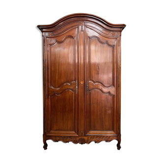 Large Louis XV cabinet in cherry tree of the beginning of the 19 century dated 1802