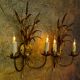 Pair of Hollywood Regency Style Gilt Metal Double-Arm Wheat Sconces, 1970s