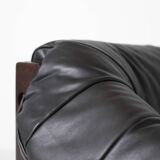 Percival Lafer loveseat Mp-97 in leather, Brazil, 1970s