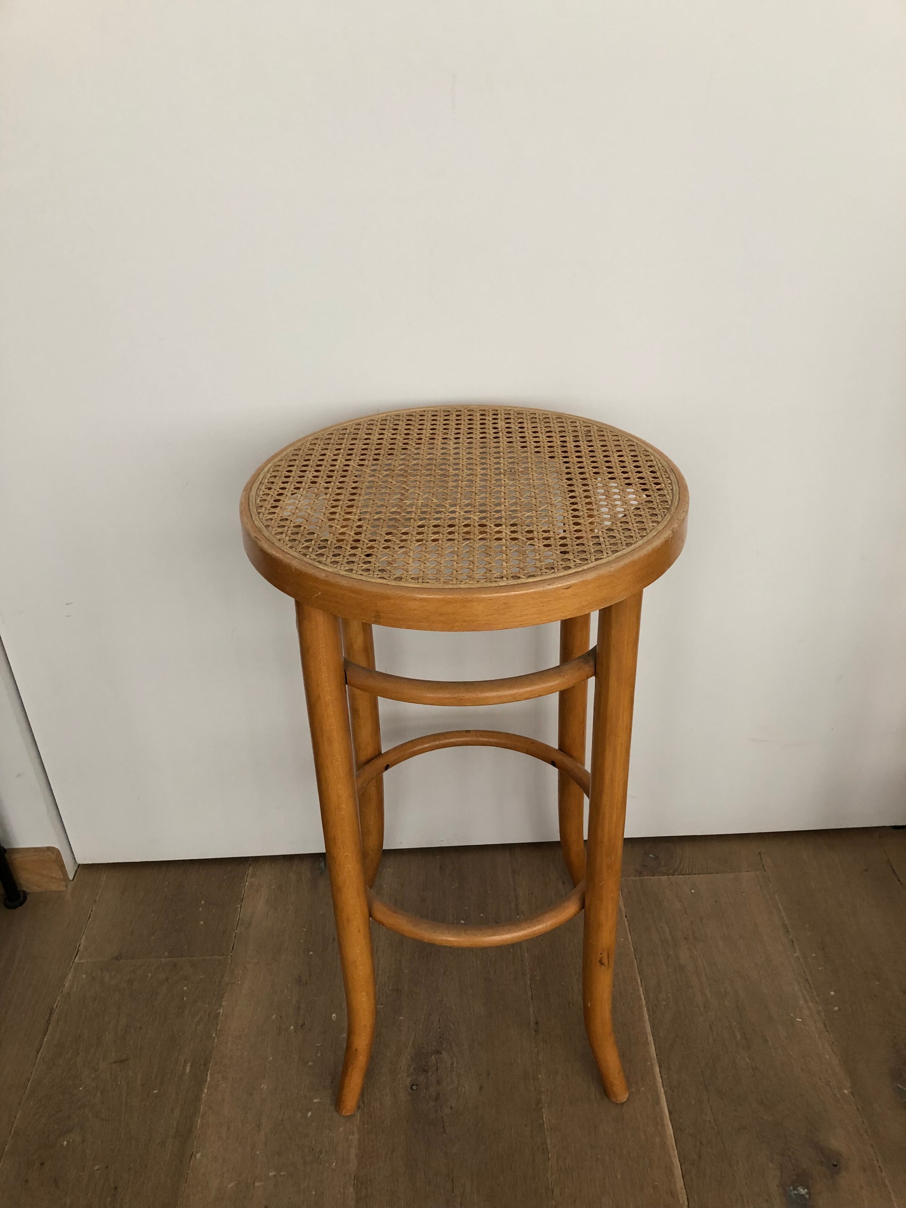 High stool in cannage