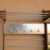 Vintage Scandinavian teak and aluminum coat holder